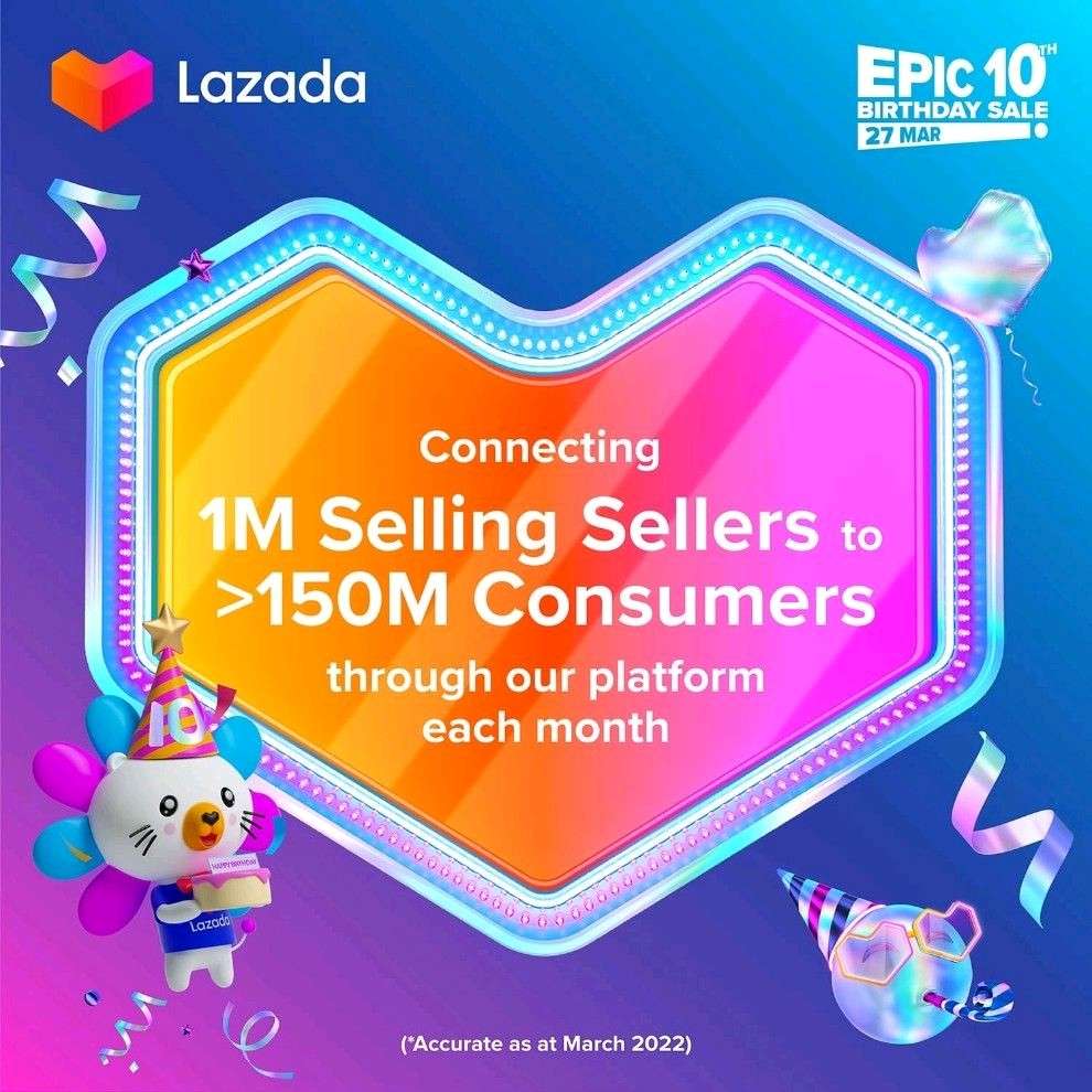 Lazada Epic 10th Birthday Sale on 27 March 